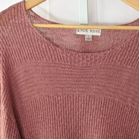 Knox Rose Blush Faux Layer Sweater Large - Picture 2 of 3